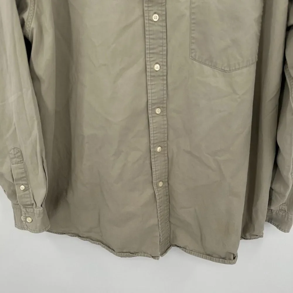 Eddie Bauer Shirt Mens Size XL Gray Regular Fit Long Sleeve Collared Button Down